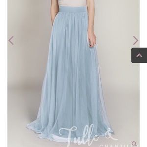 Tulle and Chantilly Tulle Maxi Skirt